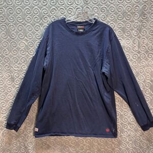 Ariat FR Work Shirt Long Sleeve Navy‎ Blue Mens L Tall Flame Resistant CAT 2